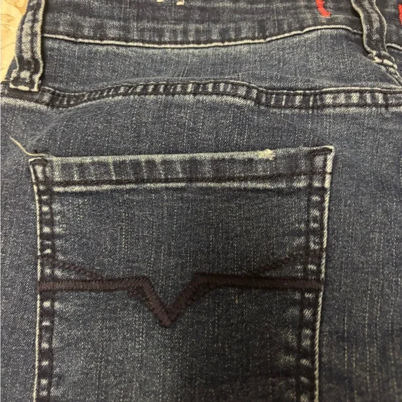 Guess Blue Straight Leg Jeans with Distressed Details - Picture 7 of 7